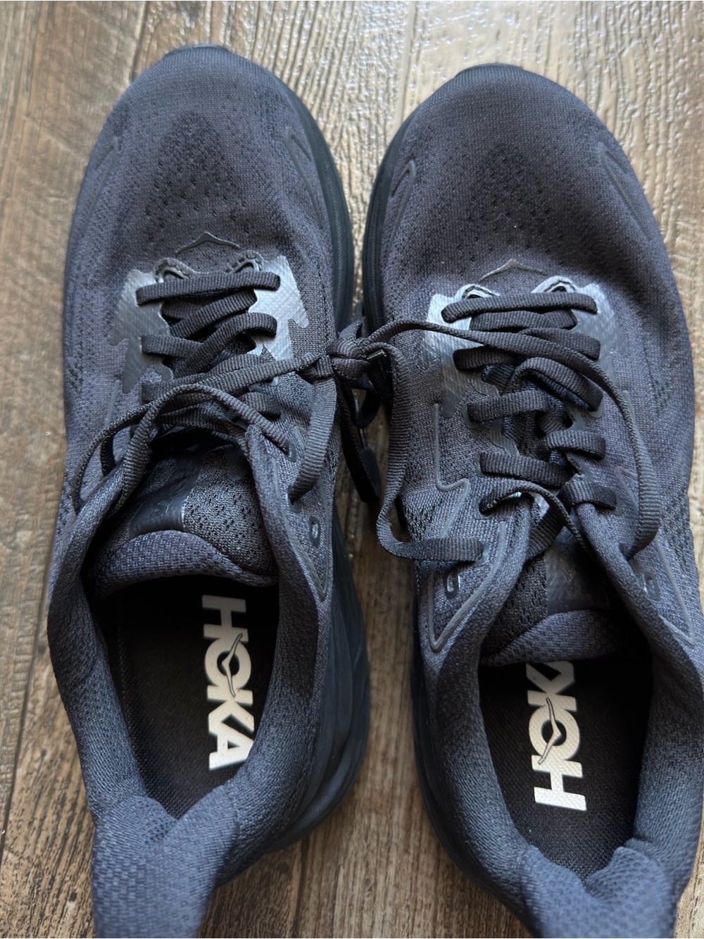 Hoka All-Black Athletic Running Shoes - Picture 4 of 10